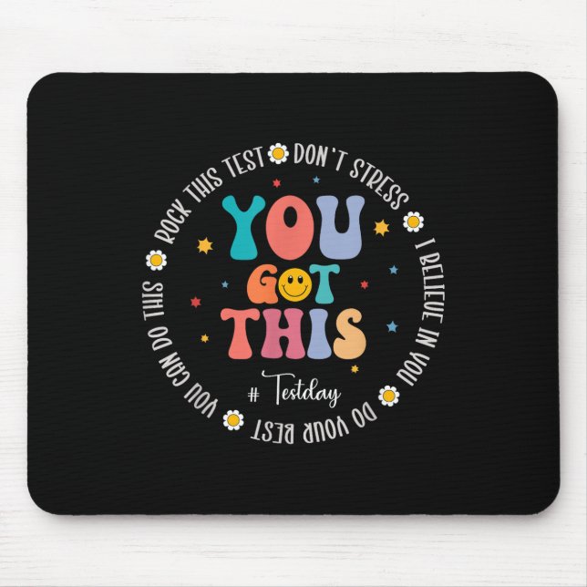Mousepad Rock The Test Teacher Testing Day Motivational Tes (Frente)