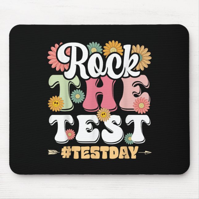 Mousepad Rock The Test Testing Day Groovy Motivational Teac (Frente)