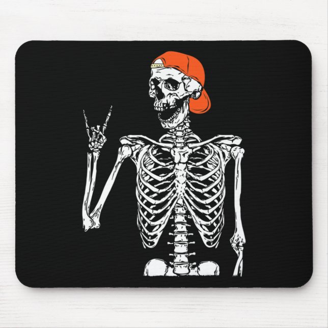 Mousepad Rocker Skeleton Rock Em Figuras No Halloween (Frente)