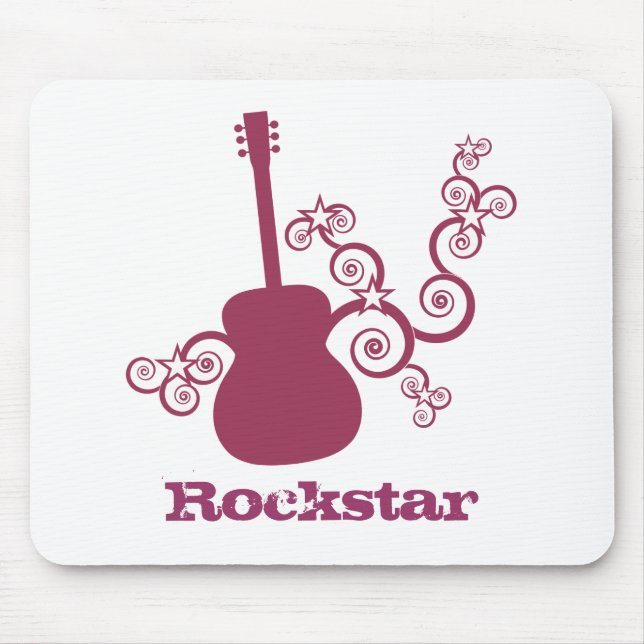 Mousepad Rockstar Guitar Mousepad, Fuchsia (Frente)