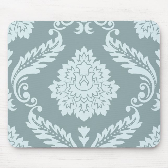 Mousepad Rococo Damask Lg Pattern Duck Egg Blue+Teal (Frente)