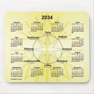 Mousepad Roda Celta do Calendário do Ano 2034 por Janz