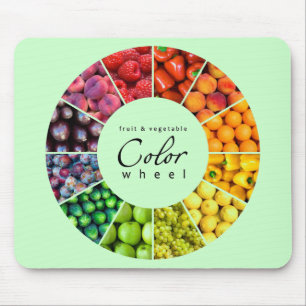 Mousepad Roda de cor das frutas e legumes (12 cores)