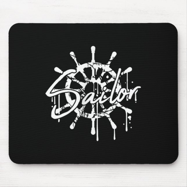 Mousepad Roda De Direção De Navio De Marinheiro Grafite Got (Frente)