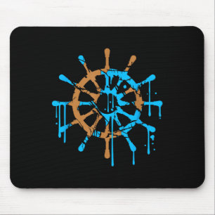 Mousepad Roda Do Leme Do Navio Marinheiro Grafite Gotículas