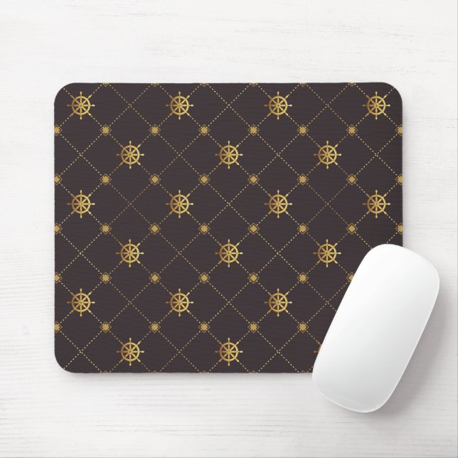 Mousepad Roda do navio Dourado (Com mouse)