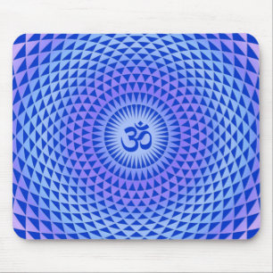 Mousepad Roda roxa OM da meditação da flor de Lotus