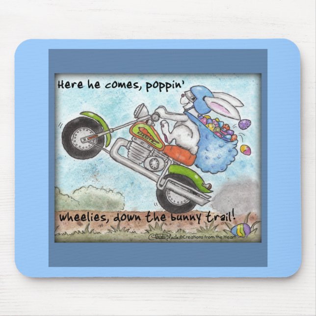 Mousepad Rodas de Bunny Poppin da Páscoa (Frente)