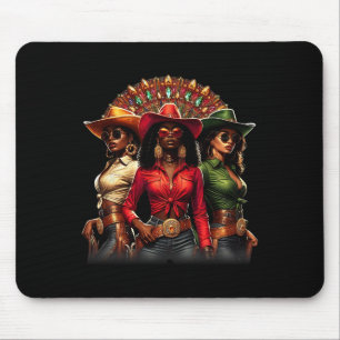 Mousepad Rodeio Ocidental Texas História Negra Cowgirls Neg