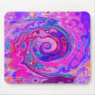 Mousepad Rodovalho-roxo e Abstrato cor-de-laranja