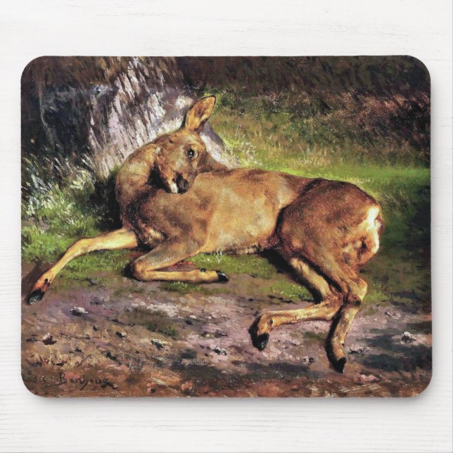 Mousepad Roe Deer in the Forest (por Rosa Bonheur) (Frente)