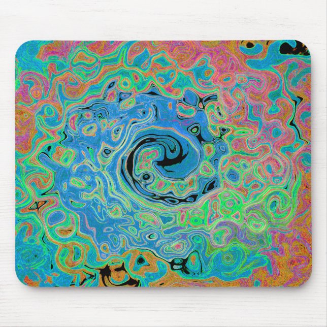 Mousepad Rolha de Abstrato com rolha azul de aquarela com r (Frente)