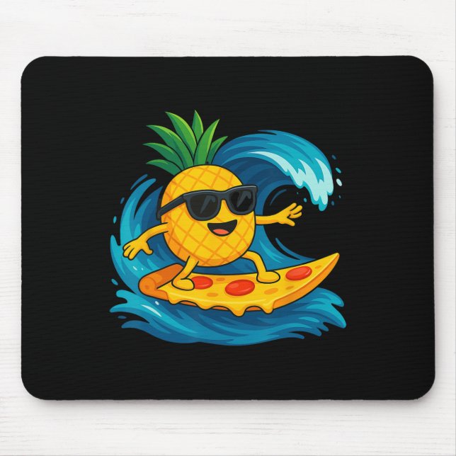 Mousepad Rolo De Abacaxi Com Fatia De Pizza De Surf Engraça (Frente)