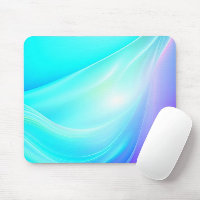 Mousepad Rolos de cetim sedoso de arte de IA abstrata roxa  (Com mouse)