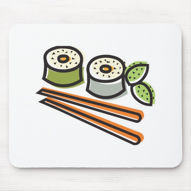Mousepad rolos de sushi e pauis (Frente)