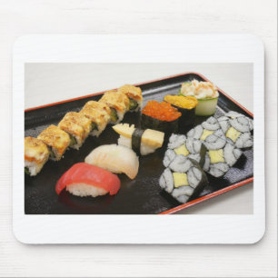 Mousepad Rolos de Sushi Gergelim Gengibre Wasabi Cozinha Ja