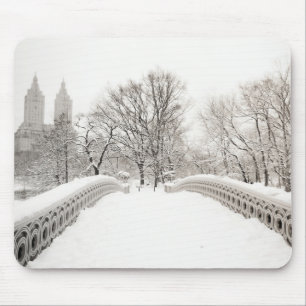 Mousepad Romance do inverno do Central Park - ponte do arco