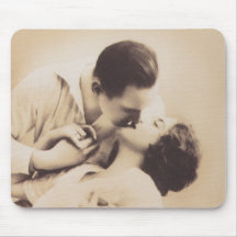 Romantic Love Couple Kissing vintage illustration