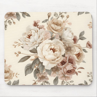 Mousepad Romantic Vintage Floral Bouquet Pattern
