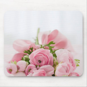 Mousepad Romântico Casamento Adorava Buquê Flor Rosa Suave