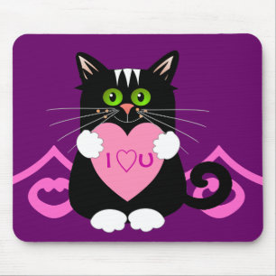 Mousepad romântico com gato