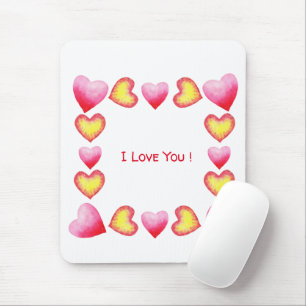 Mousepad Romântico Minimalista Eu Te Amo Dia de os namorado