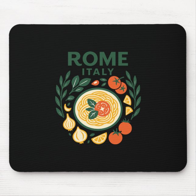 Mousepad Rome Italy Souvenir Italian Pasta And Travel Desig (Frente)