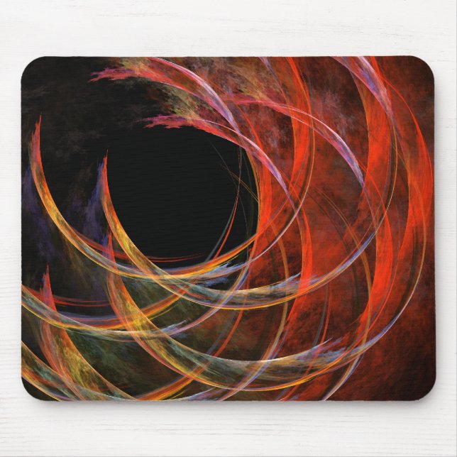 Mousepad Rompendo o Círculo Vórtice de Fogo Arte Abstrata (Frente)