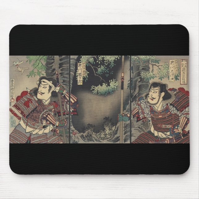 Mousepad ronin bushido lutando com espada japonesa samurai (Frente)