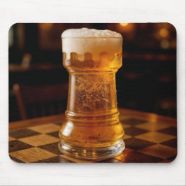 Mousepad Rook Chess Piece Beer Glass
