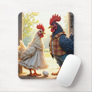 Mousepad Rooster e Hen Humor
