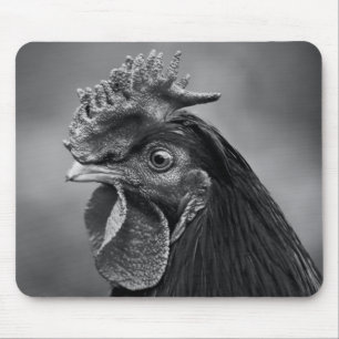 Mousepad Rooster preto e branco