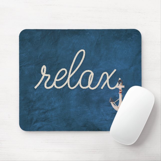 Mousepad Rope náutico relaxa em azul (Com mouse)