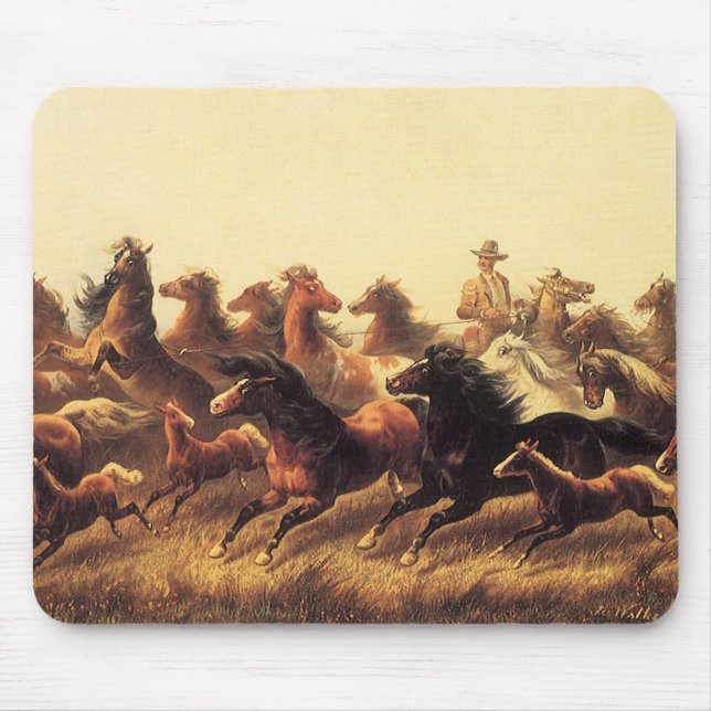 Mousepad Roping Wild Horses de James Walker (Frente)