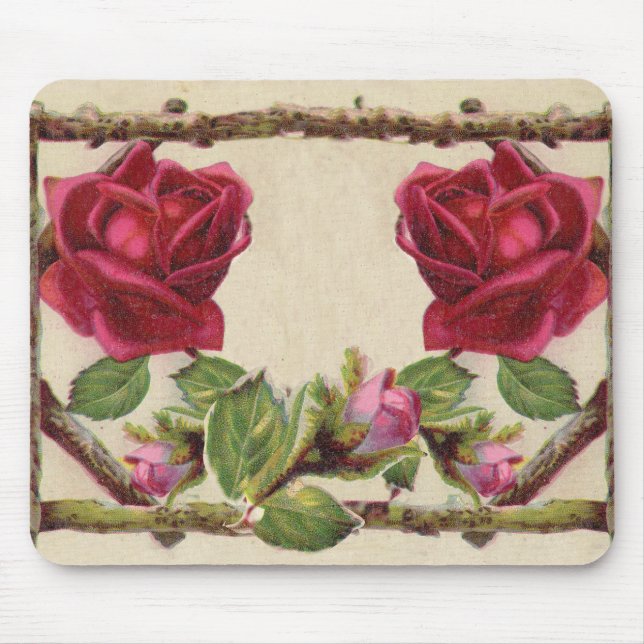 Mousepad Rosa antiga vintage rústica vitoriana clássica ant (Frente)
