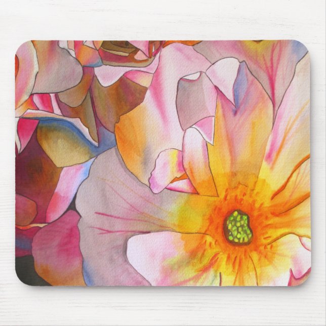 Mousepad Rosa artística rosa pastel Cornelia (Frente)
