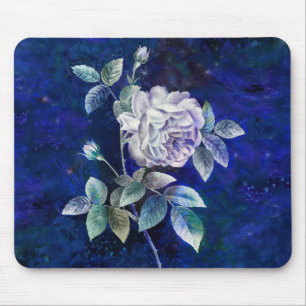 Mousepad Rosa Branca em um Fundo Texturizado