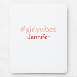 Mousepad Rosa claro de hashtag Bossbabe adiciona nome e che