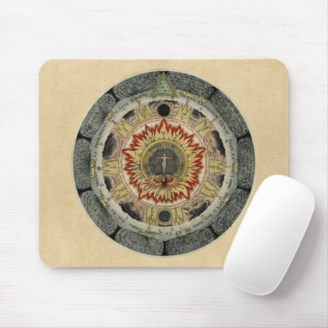 Mousepad Rosa Cósmico Mandala (Com mouse)