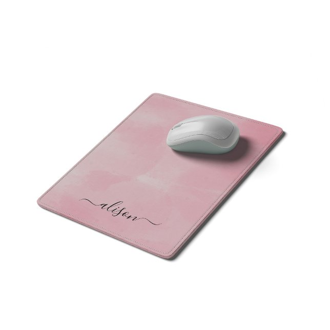 Mousepad Rosa de Assinatura Personalizada (Criador carregado)