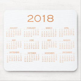 Mousepad Rosa de Cobre Delicado Branco do Calendário 2018 D