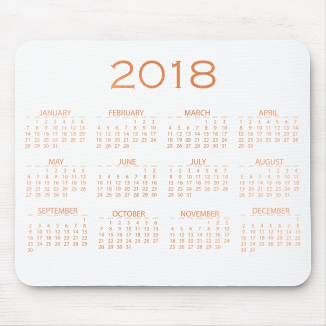 Mousepad Rosa de Cobre Delicado Branco do Calendário 2018 D (Frente)