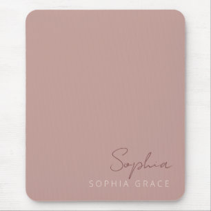 Mousepad Rosa de Dusty de Script Personalizado Moderno