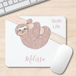 Mousepad Rosa de Largura de Corte Dourada Personalizada