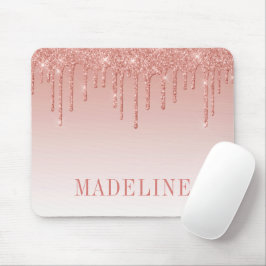 Mousepad Rosa de Literatura Moda Moderna Dourada