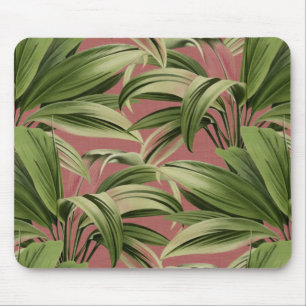 Mousepad Rosa de Vintage Tropical Palm Botânica Watercolor