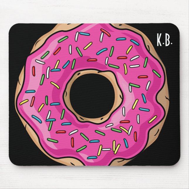 Mousepad Rosa delicioso suculento rosquinha polvilhada (Frente)