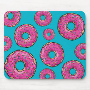 Mousepad Rosa delicioso suculento rosquinha polvilhada