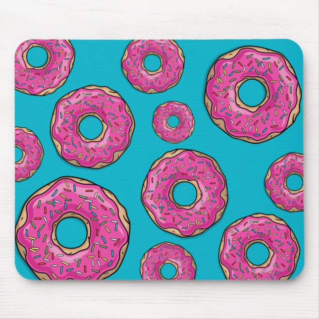 Mousepad Rosa delicioso suculento rosquinha polvilhada (Frente)
