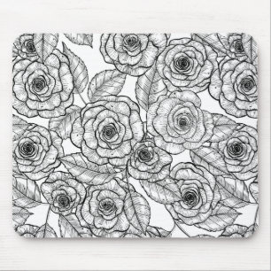 Mousepad Rosa desenhado à mão